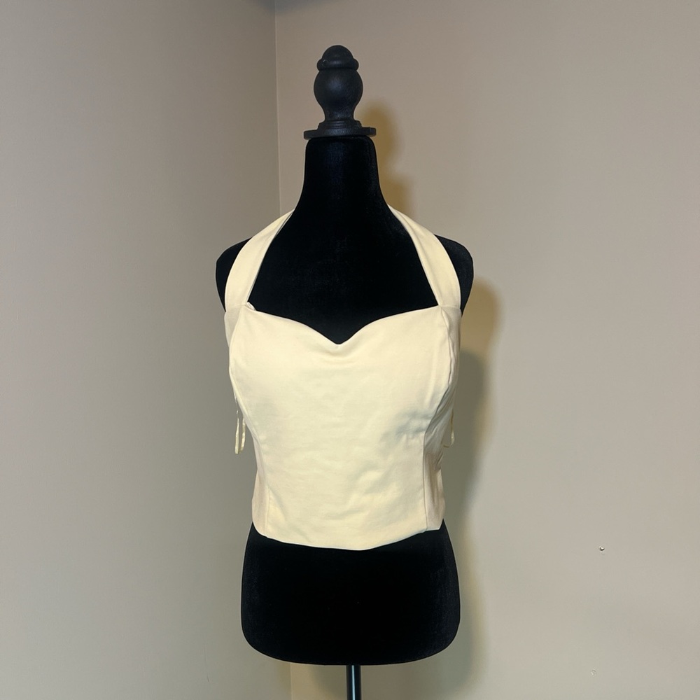 EXPRESS Women’s  BODY CONTOUR TEXTURED SWEETHEART HALTER CROPPED TANK